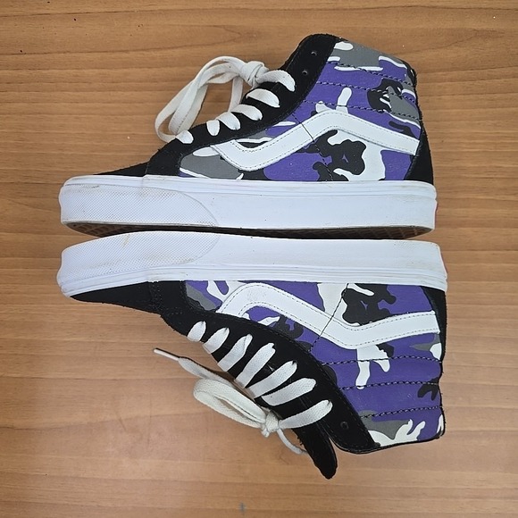 Vans Sk8-Hi Reissue Pop Camo / Black Suede Men 5.5 Women 7 - Picture 6 of 9